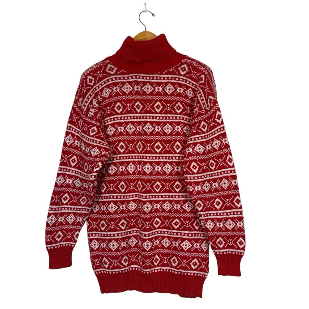 Vtg Abercrombie & Fitch 90s Y2K Fair Isle Nordic Print Knit Sweater Mens M USA - Picture 4 of 12